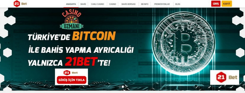 21bet Bitcoin ile Bahis Yap