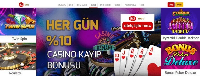 21bet Casino Kayıp Bonusu