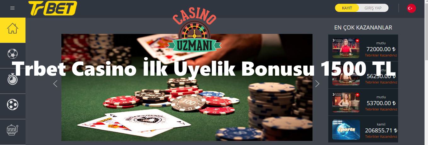 Trbet casino ilk üyelik bonusu
