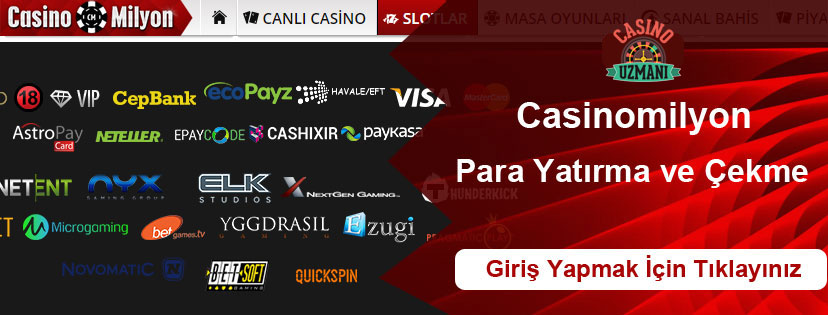 Casinomilyon Para Yatırma ve Para Çekme