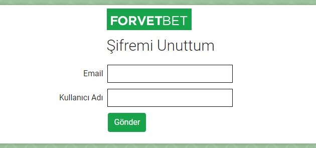 forvetbet şifremi unuttum