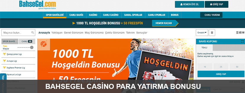 BahseGel Casino Para Yatırma Bonusu